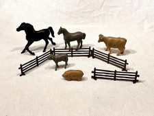 1960's Marx Farm Loose Animals Horse, Colt, Pig, Cow, Calf
