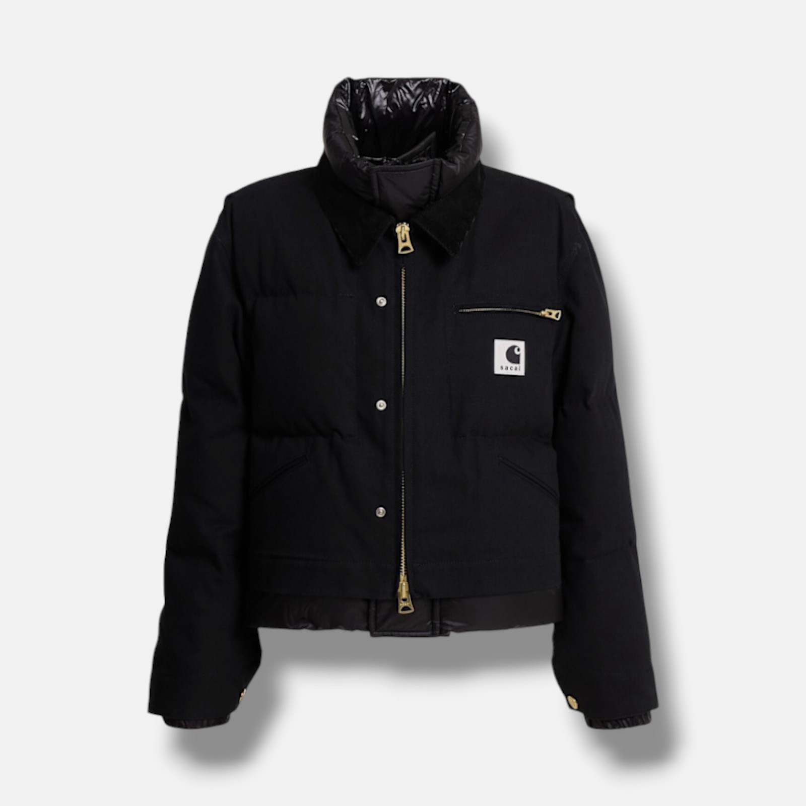 Sacai x Carhartt Women's Black WIP Duck Down Jacket Size 3 image 2