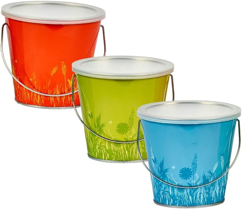 Citronella Candle Steel Bucket - Repels Mosquitoes - Natural - Gardens/Patio