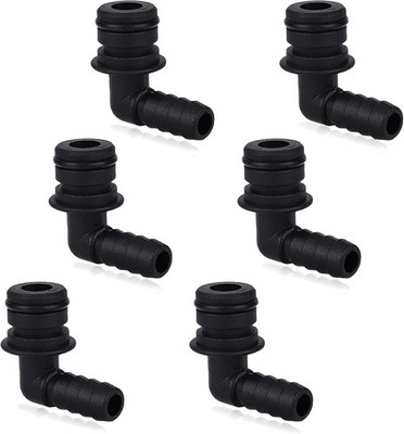 6 Pcs 3/8'' Quad Port Elbow Hose Fittings for Flojet Pump Garden Lawn System