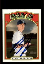 Signed Baseball Card Auto Ryan Yarbrough 2021 Topps Heritage #112 Tampa Bay Rays