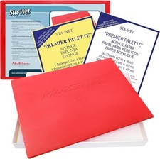Airtight Wet Palette 12x16in  30 Acrylic Paper  Sponge Refills, Keeps