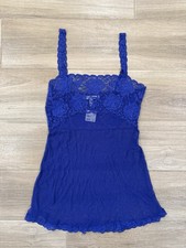 Vintage Victoria's Secret Lace Camisole MEDIUM Purple Indigo Y2K Intimates Tank