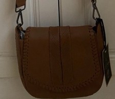 ✨ NEXT BNWT ✨ Gorgeous Tan Leather Cross Body Bag Stitching Chevron NEW