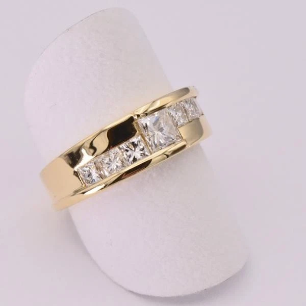 Ring Band mit Prinzess Diamanten 1,51 ct in 18 Kt 750 er Gold Grösse 55 - Bild 3 von 4