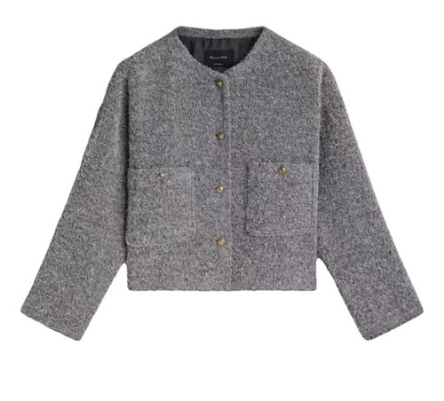 Massimo Dutti Wool Blend Short Jacket Size S - Picture 2 of 11