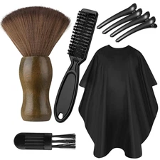 Neck Duster Brush, 2 Hair Clips, Barber Cape, 2 Cleaning Brushes for Hair Cuttin