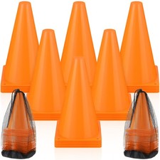 Leelosp 48 Pack 7" or 9" Plastic Traffic Cones Agility Field Marker Soccer/Safet