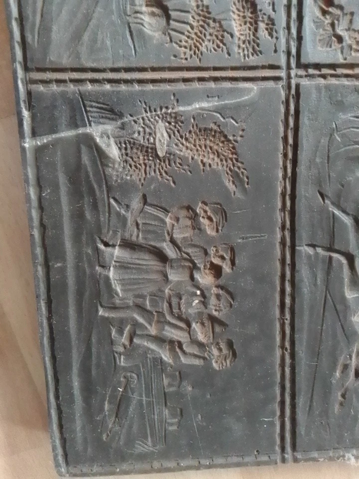 Model Springerle Wachs Schwarz Form Reiter Schaf Bauer alt antik Deko Aufhänger - Bild 4 von 4