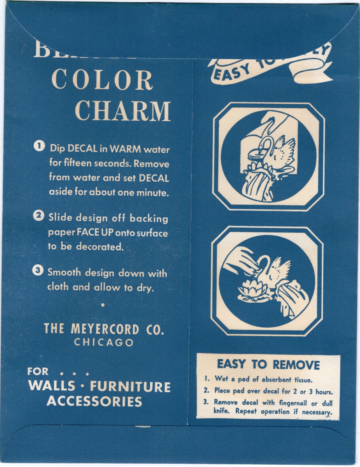 Vintage Meyercord Decal 941-C Yellow Pink Roses Violets