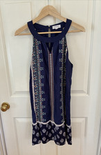 THML Anthro Dress/Tunic Womens L Sleeveless Embroidered Boho Sundress Festival