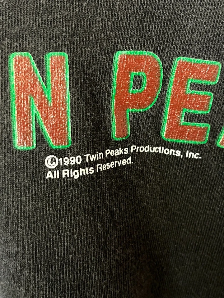Vintage Twin Peaks Shirt Mens XL Black TV Show Graphic Tee Made USA 90s Lynch - Image 2 of 4