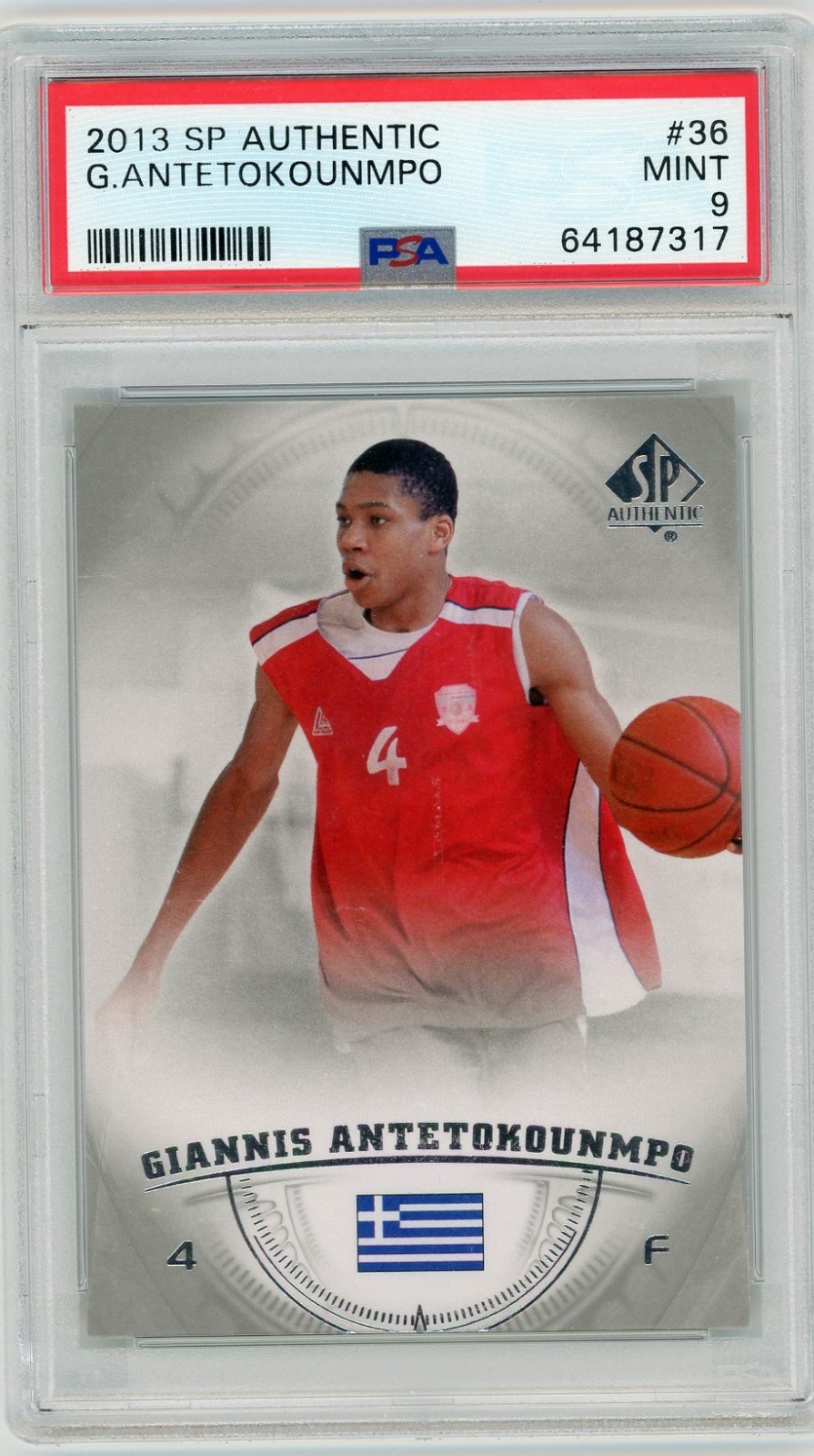Giannis Antetokounmpo 2013-14 SP Authentic #36 (RC) PSA Mint 9 Bucks
