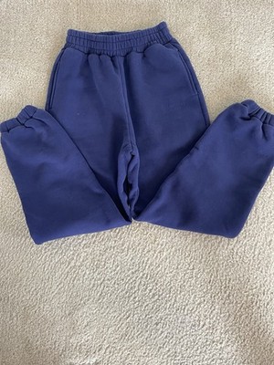 Comfrt Women's Fleece Sweatpants XS Blue, Pockets, Elastic Waist, Tapered Leg