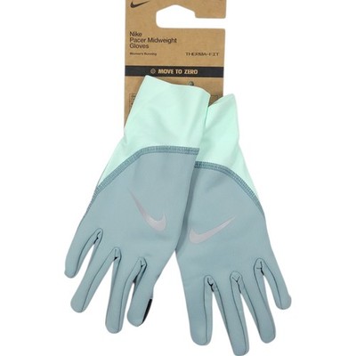 Nike Pacer Midweight Running Gloves Women's LARGE Therma Fit Blue Teal NEW 