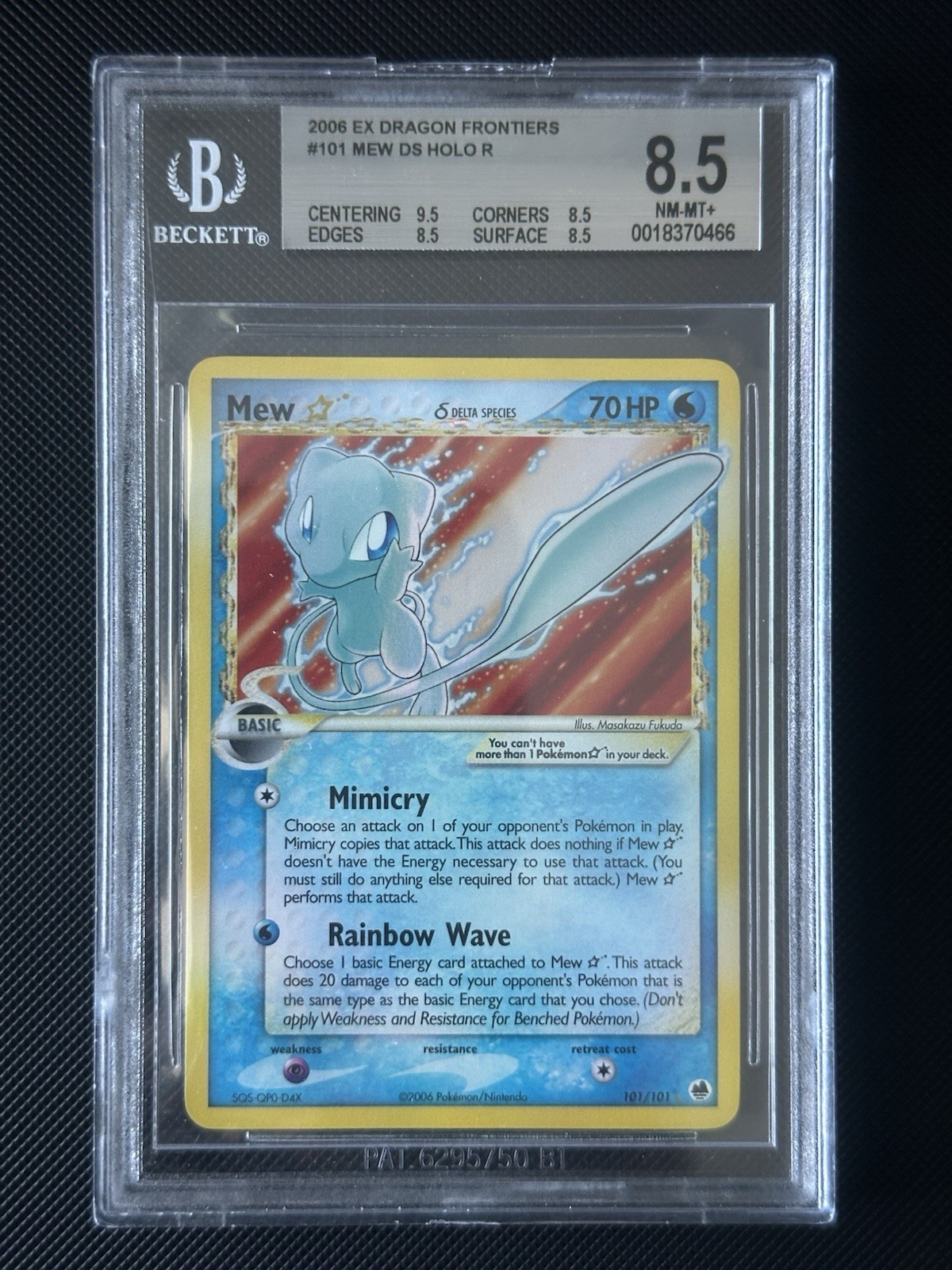 2006 POKEMON EX DRAGON FRONTIERS #101 MEW DELTA SPECIES GOLD STAR BGS 8.5