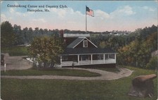 Conduskeag Canoe And Country Club Hampden Maine ME American Flag Postcard