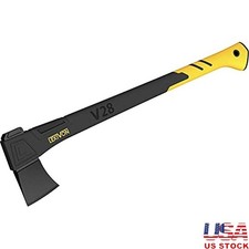 28 Inch Chopping Axe Forged Steel Blade Fiberglass Handle Sheath Included New
