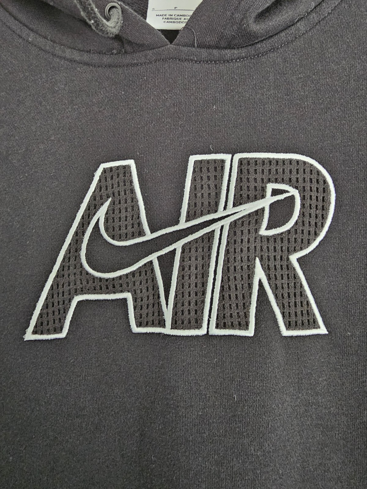 Nike Air Hoodie Black Mesh Shoulder Detail Pullover Men’s Size Small image 3