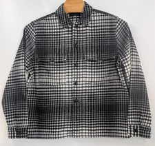 AllSaints Bronxville Shacket XXL Jacket Shirt Black White Checkered Relaxed Fit