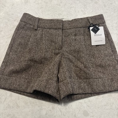 Express Design Studio The Editor Shorts Size 0 NWT Women s Brown Cuffed