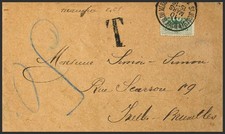 Belgium. Rates. Cover Yvert 1. 1870. 10 Cts Green, Bisected. Newspaper Strip