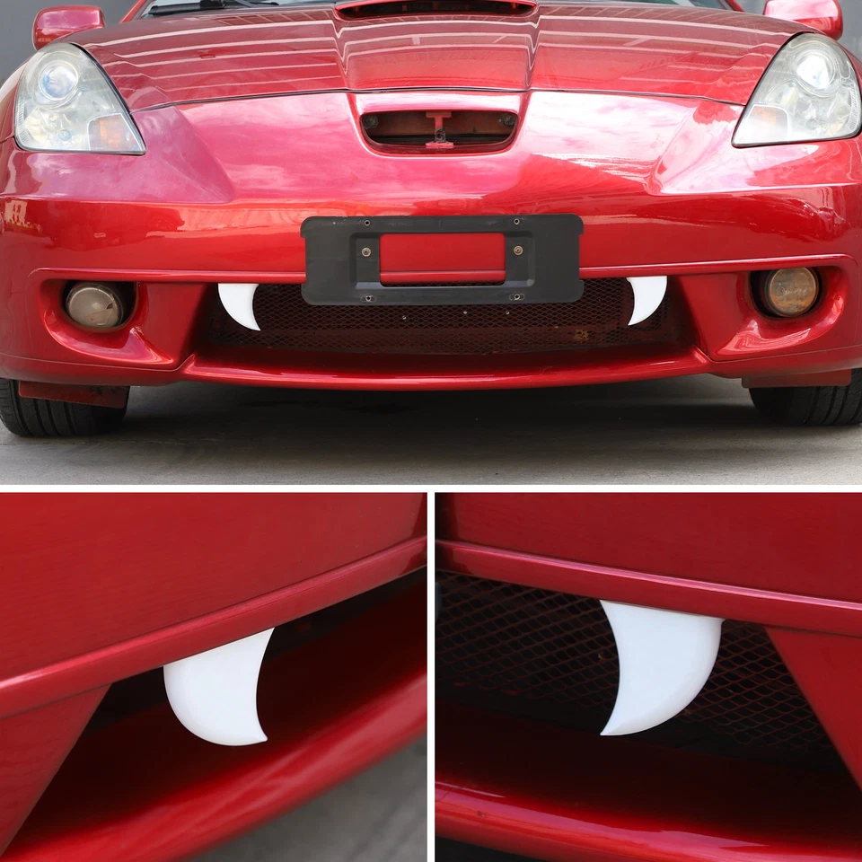 Parrilla central delantera para auto Toyota Celica 1999-2006 dientes de tigre ABS borde blanco Foto 4 de 4