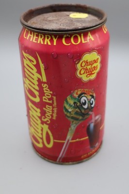 TALL  6''x3'' CHUPA CHUPS Soda Pop Candy Sucker Tin Can 1995 150 Count for BANK