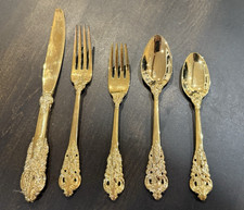 Baroque By Godinger Gold Plated Flatware 5 Pc...