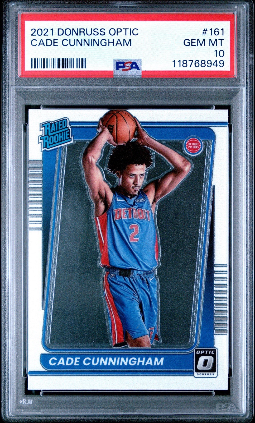 2021-22 Donruss Optic Cade Cunningham #161 (RC) PSA 10 Pistons
