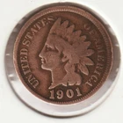 US Rare Old West 1901 Indian Head Penny Coin American Collection Shield Cent USA