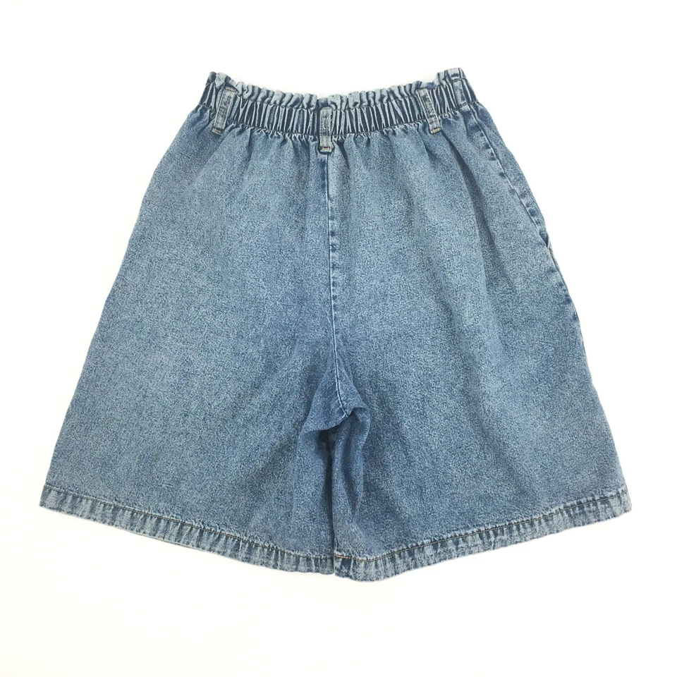 Pantalones Cortos de Jean Cherokee Vintage Años 80 Talla 10 Azul Denim Modesto Plisado Hecho en EE. UU. Foto 2 de 4