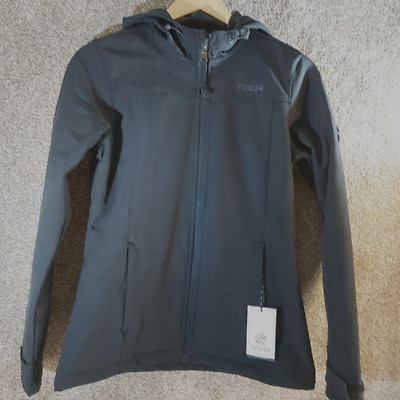TOG24 Keld Damen Softshelljacke Fleece gefüttert Kapuze Outdoor GR. S UK8 schwarz