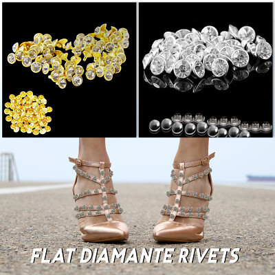Diamant Strass Nieten Nieten für Ohrstecker Taschen Handtasche Schuhe Deko Basteln 8mm 10m