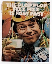 vintage 1970s mag print ad ALKA SELTZA "Plop Plop Fizz Fizz" fast mancave