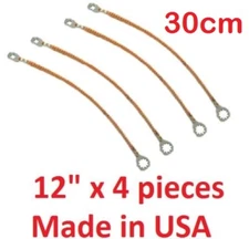 (4 pack) Universal 12"-13" (30cm-33cm) Copper Ground/Bonding Straps Cables Kit