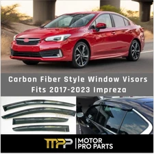 For Subaru Impreza 2017-2023 Carbon Fiber Print Trim Window Visors Wind Guards