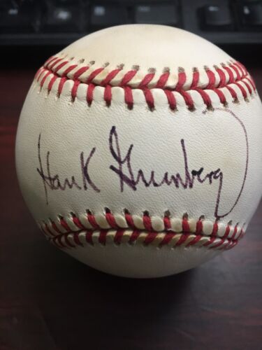 Hank Greenberg signed baseball coa
