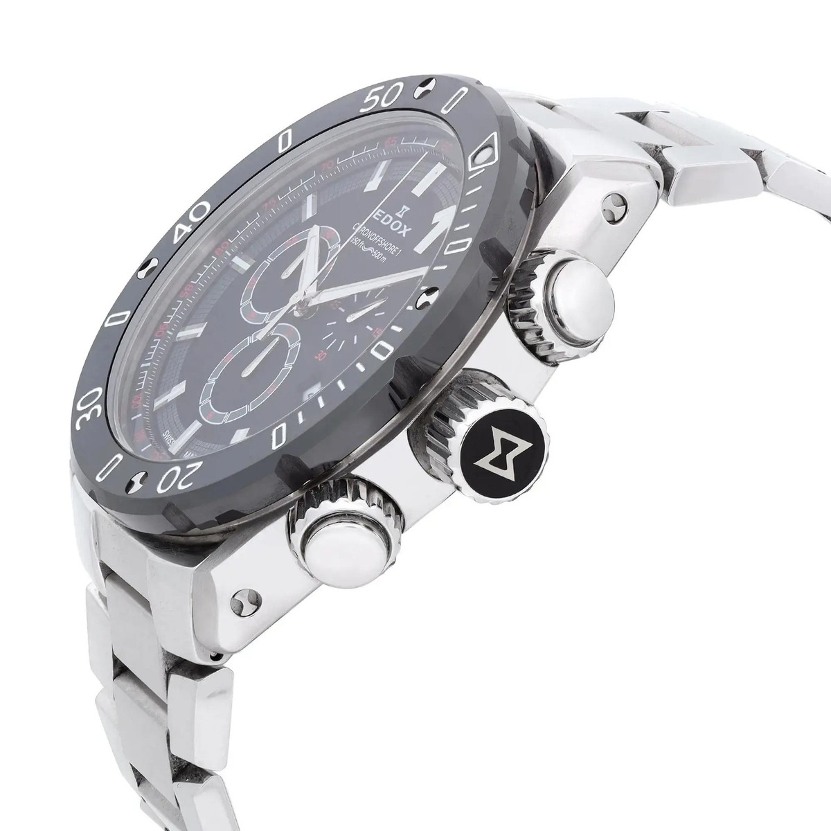 Edox Chronoffshore-1 Chronograph Steel Black Dial Quartz Men Watch