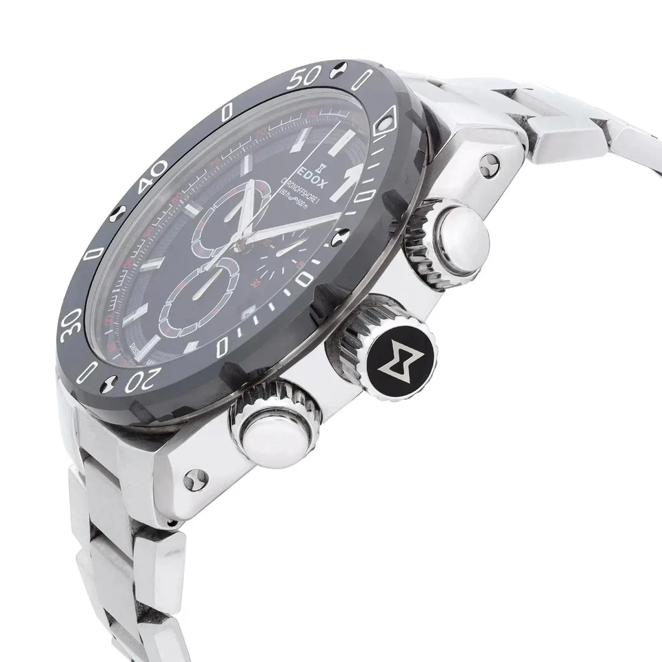 Reloj Edox Chronoffshore-1 cronógrafo acero esfera negra cuarzo para hombre 10221 3M NIN Foto 3 de 4