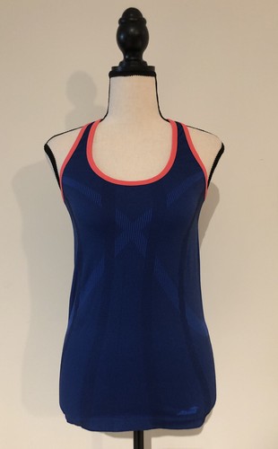Kleines AVIA Damen-Tanktop Racerback blau neonorange Laufen Yoga Activewear