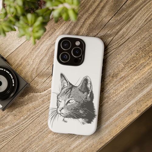 Cool phone case with a cute drawn cat - Picture 7 of 101