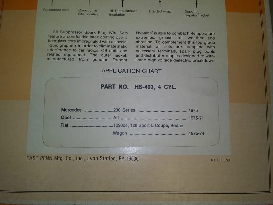 Juego de cables de bujías de 4 cilindros Renault/Fiat/MG/Triumph 1966-1986 Foto 2 de 2