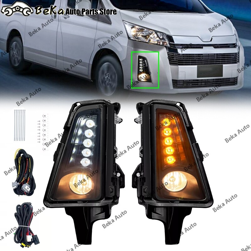 パーツ Toyota Hiace front bumper light TRD For Toyota Hiace 2014-2018 Front Bumper m Daytime Running