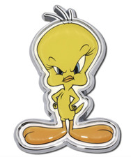 looney tunes tweety bird chrome auto emblem decal usa made