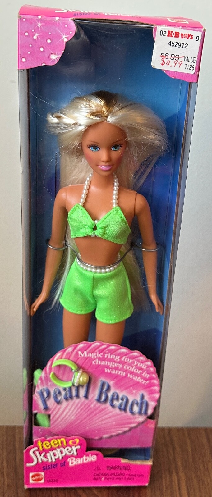 Pearl Beach Teen Skipper Barbie Doll 1924 w/ Magic Ring New 1997 PP