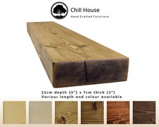 Dickes rustikales Schweberegal Holz massiv klobig Handarbeit mit Halterungen 9x3