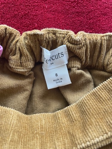 Crewcuts Girl's Adjustable Elastic Back Waist Corduroy Side Zipper Brown Skirt 8 - Picture 4 of 9