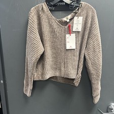 NWT Women  s Pink Rose Soft Pullover Sweater Light Brown Size S