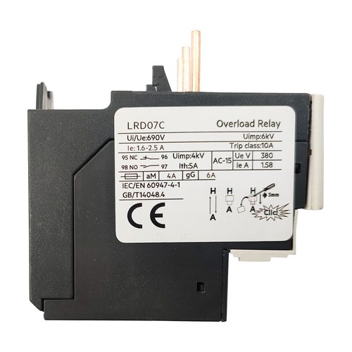 New TeSys LRD Thermal Overload relays LR-D07 LRD07C 1.6-2.5A series In Box - Picture 6 of 6